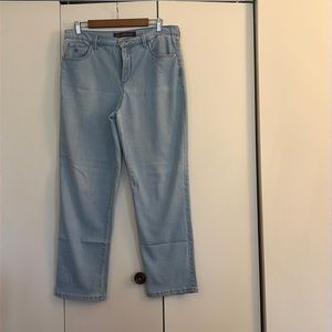 Blue/white thin fine strip pant